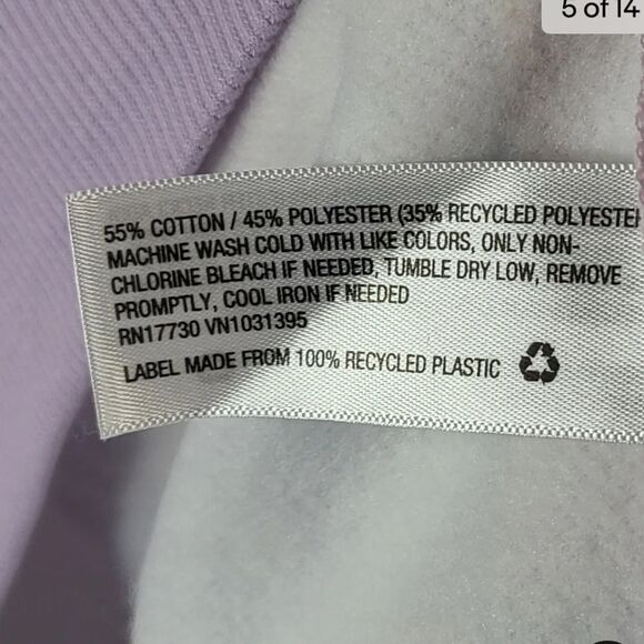 Wild Fable Sweatshirt Crew Neck Lavender Melon Checkered Patchwork NWT LARGE - Picture 4 of 4